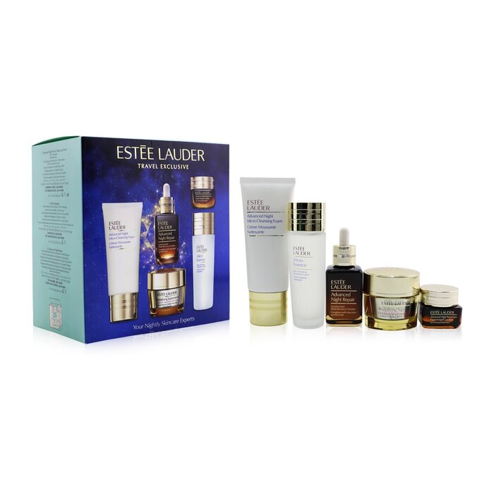 Nightly Skincare Experts Set: ANR 50ml + Revitalizing Supreme+ Soft Cream 50ml + Eye Supercharged 15ml + Micro Cleans... - 5pcs